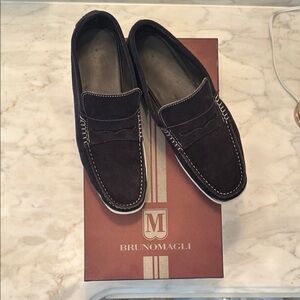 Bruno Magli, Barca dark navy Suede Loafers, size 9.5
